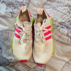 Adidas Sneakers - white and Neon Pink. Sz 7